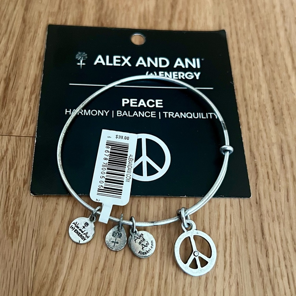 Alex and Ani Peace Silver Bracelet